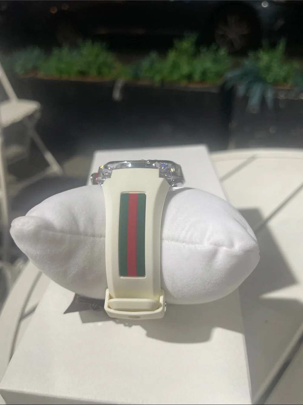 Gucci White and Green Red Accent Men's Watch